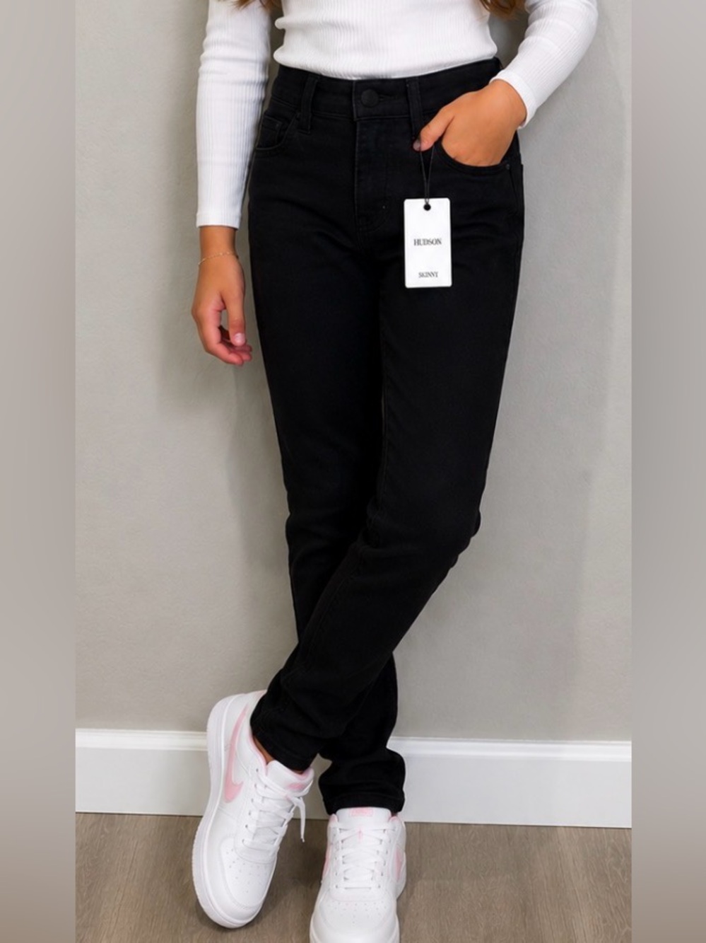 Hudson Jeans Echo Girls Pull On Elastic Waist Blue Black Skinny Soft (Women)
